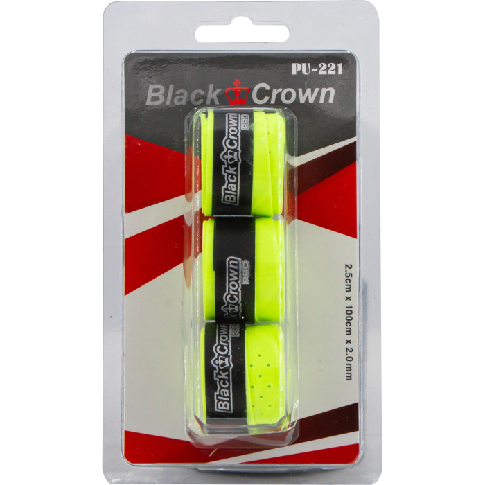 3 overgrips BLACK CROWN yellow 3 overgrips BLACK CROWN yellow