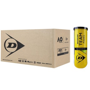 Box of 24 tubes of 3 DUNLOP team padel balls Box of 24 tubes of 3 DUNLOP team padel balls