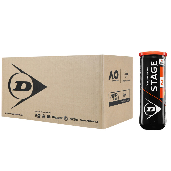 Box of 24 tubes of 3 balls DUNLOP mini tennis stage 2 Box of 24 tubes of 3 balls DUNLOP mini tennis stage 2