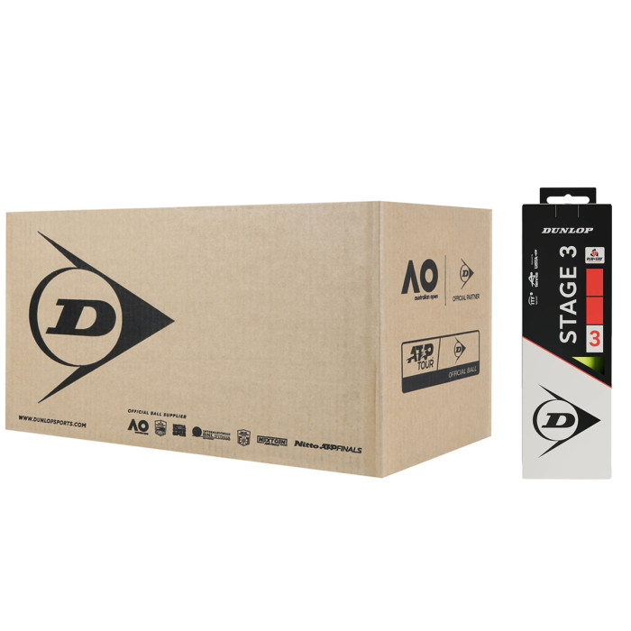 Case of 24 bags of 3 DUNLOP mini tennis stage 3 balls Case of 24 bags of 3 DUNLOP mini tennis stage 3 balls