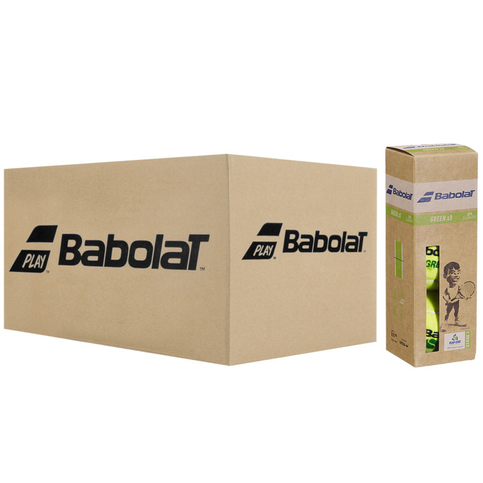 Box of 24 tubes of 3 BABOLAT green balls Box of 24 tubes of 3 BABOLAT green balls