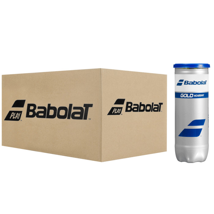 Box of 24 tubes of 3 BABOLAT gold academy balls Box of 24 tubes of 3 BABOLAT gold academy balls