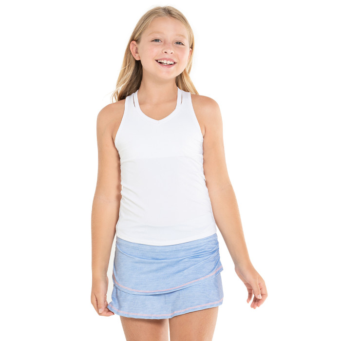 Junior girls LUCKY IN LOVE chambray ruche tier liberty in love skirt Junior girls LUCKY IN LOVE chambray ruche tier liberty in love skirt