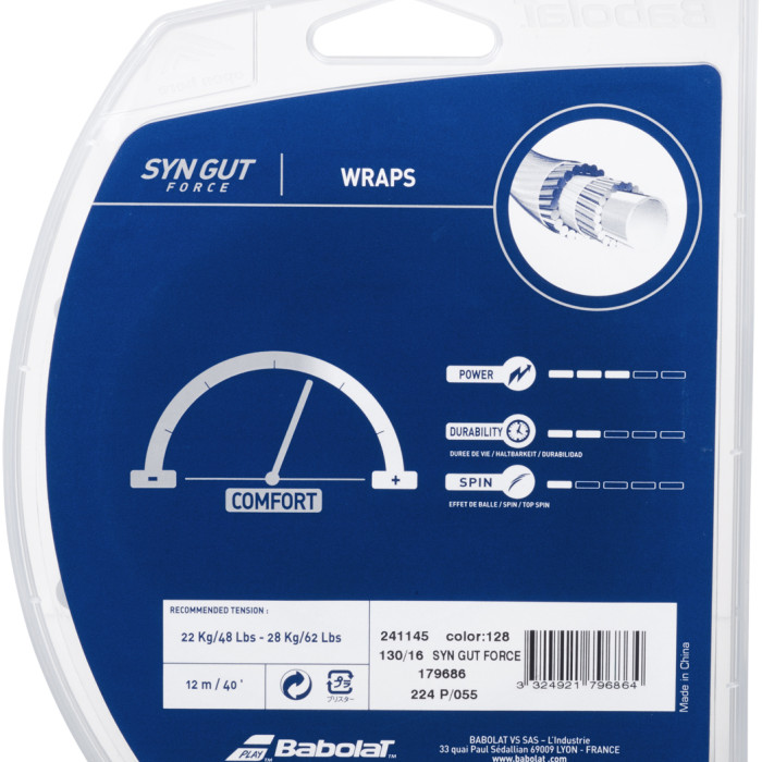 Cordage BABOLAT synthetic gut force (12 metres) Cordage BABOLAT synthetic gut force (12 metres)